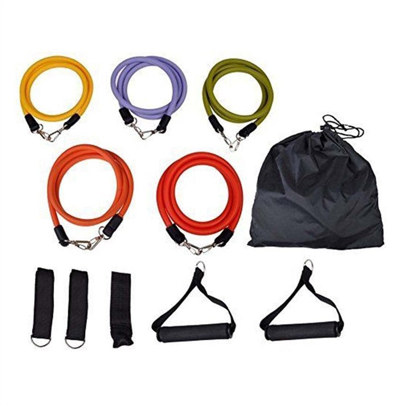 Resistance Band Set Yoga Pilates Abs Exercise Fitness Tube Workout Bands